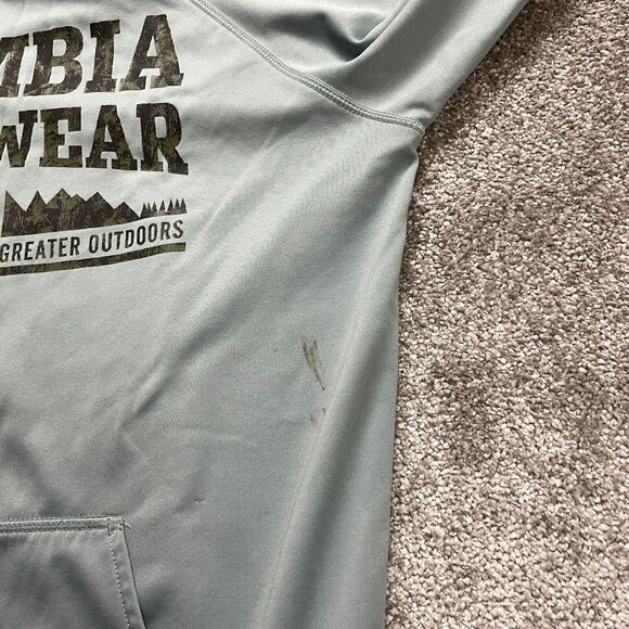 Columbia Sportswear Hoodie Sweatshirt Mens Medium Light Blue Pullover Graphic - Picture 12 of 16